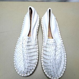 NWOT Ccocci White Woven Espadrille Flats Size 7